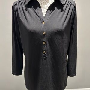 Charter Club Black Button-Down Shirt